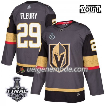 Kinder Eishockey Vegas Golden Knights Trikot Marc-Andre Fleury 29 2018 Stanley Cup Final Patch Adidas Grau Authentic